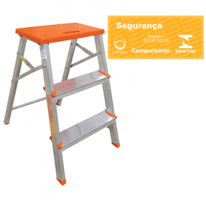 Banco Escada Alumínio Botafogo 3 Degraus