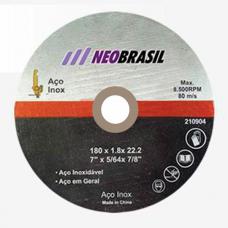 DISCO CORTE FINE CUT INOX 180X1,8X22,2MM - 7" NEO BRASIL - 210904